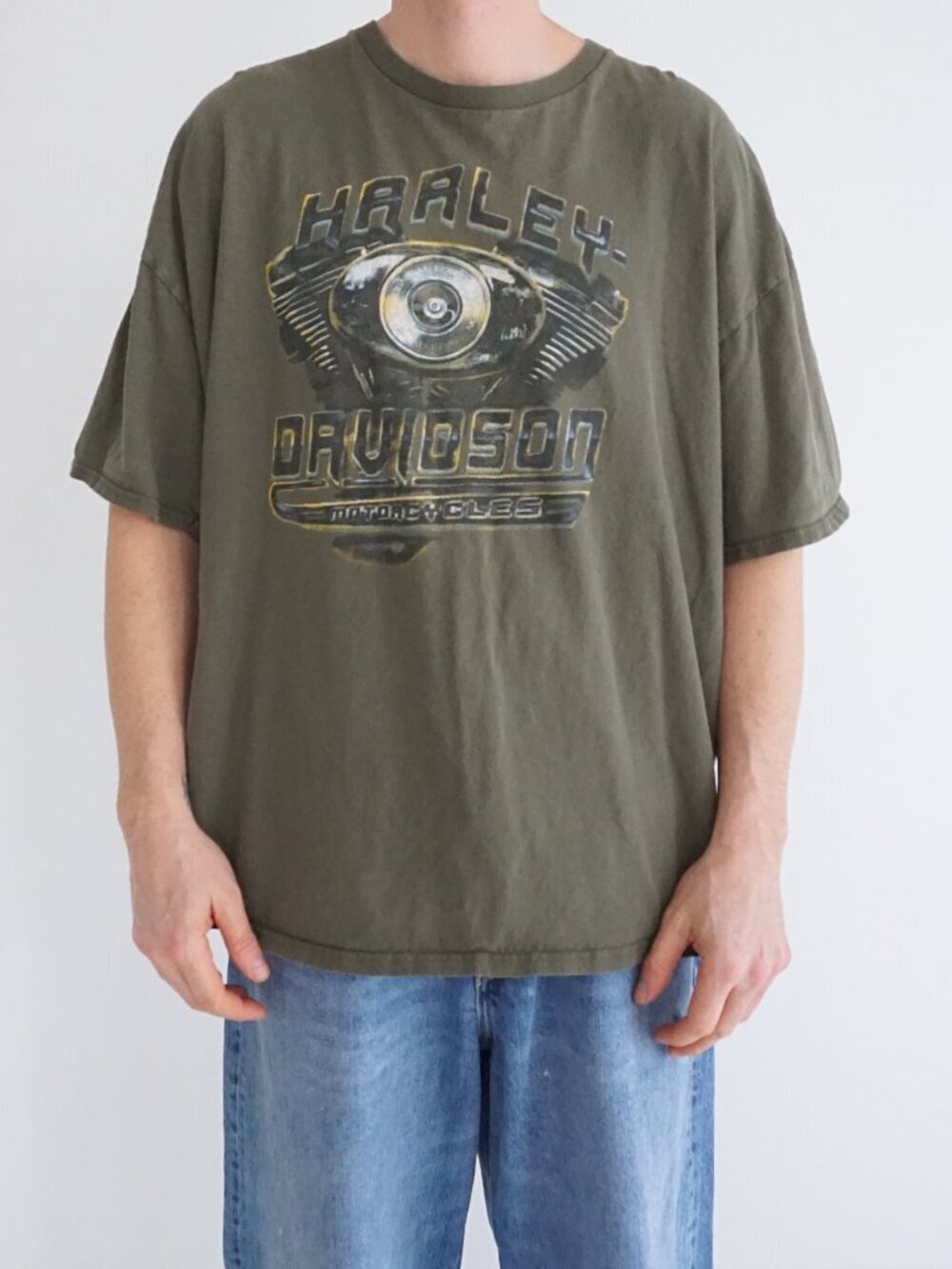 Harley Davidson Green Blackbridge Canada Motorcycle Graphic Dealer Biker Tee 3XL
